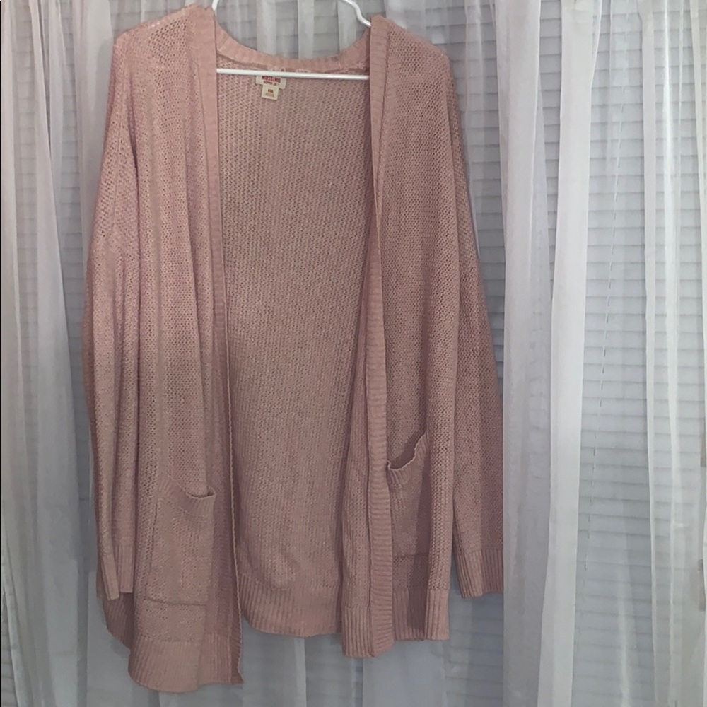 dusty pink cardigan
